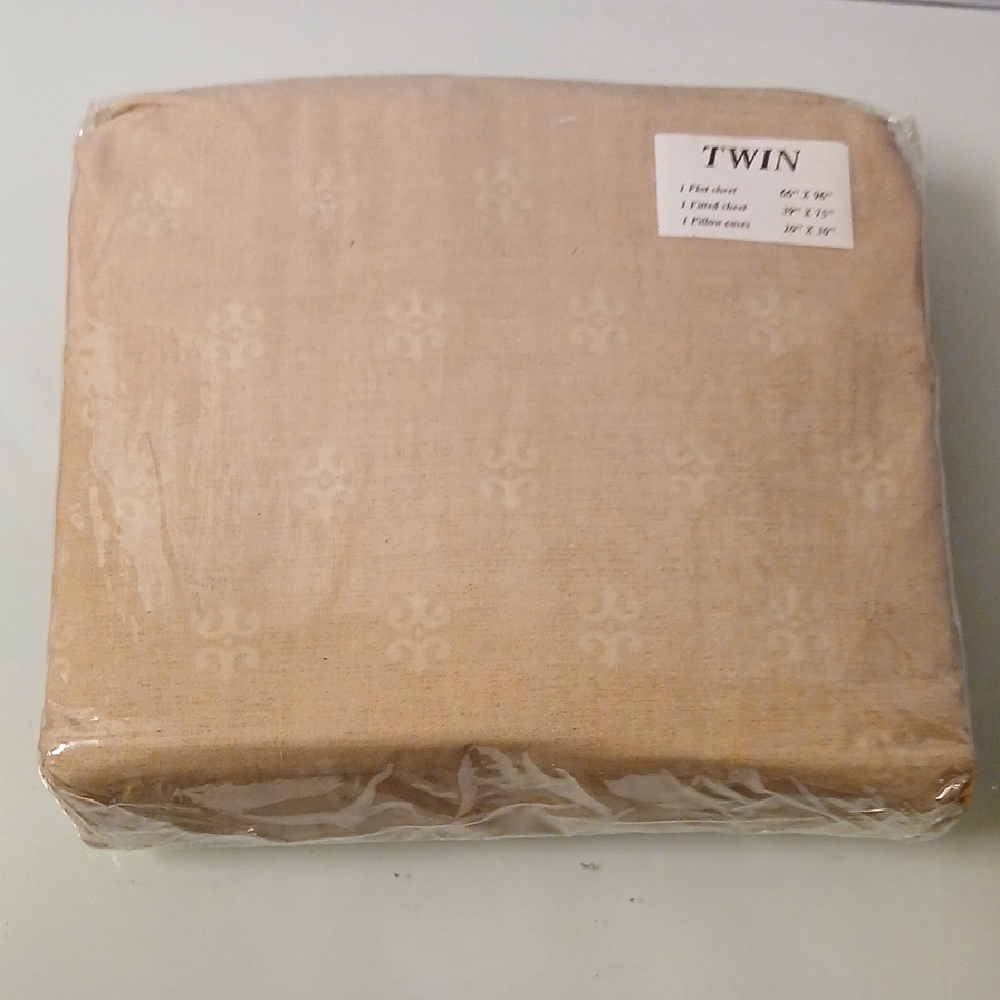 Twin Beige Home Bedding Sheet Set